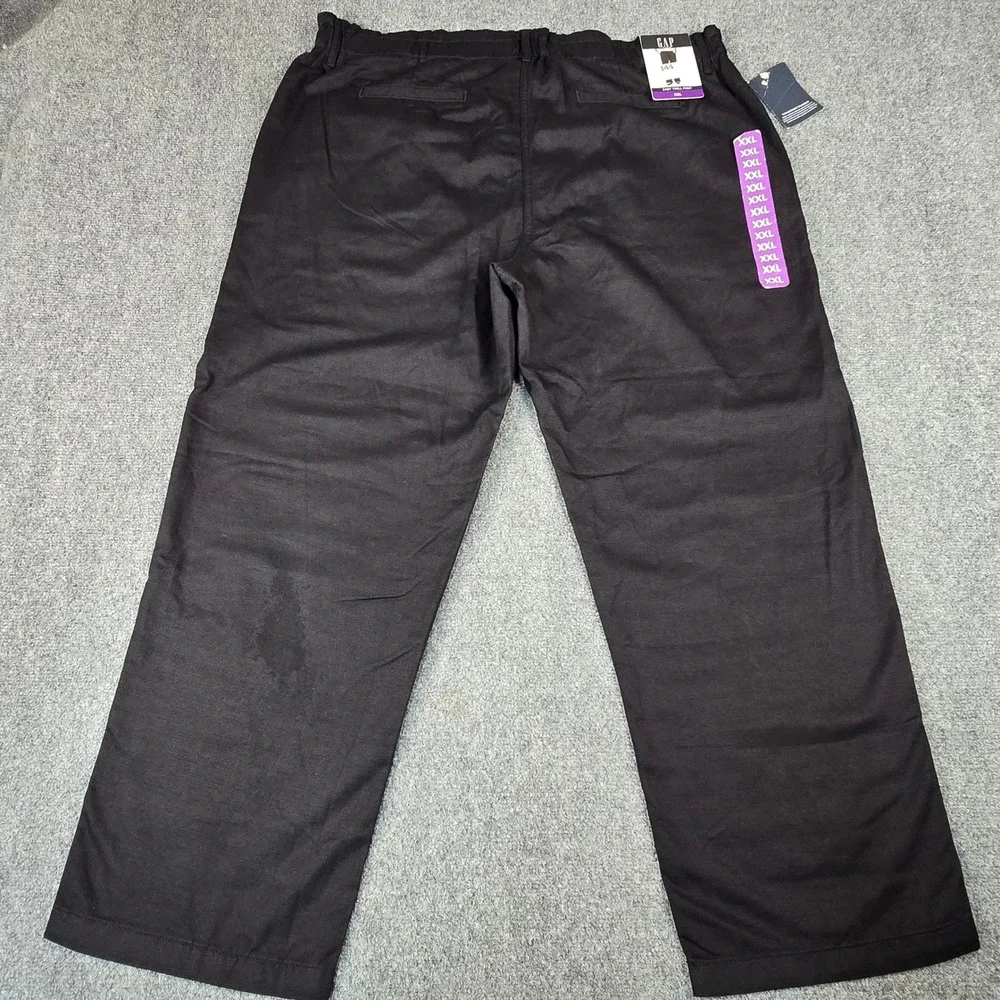 Gap Easy Twill Pant Mens XXL Black Elastic Waist Relaxed Fit Trousers NEW
